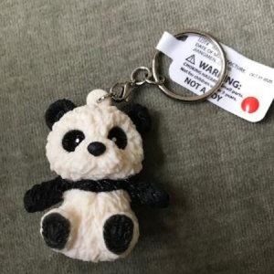 Rubber Squish Teddy Bear Keychain